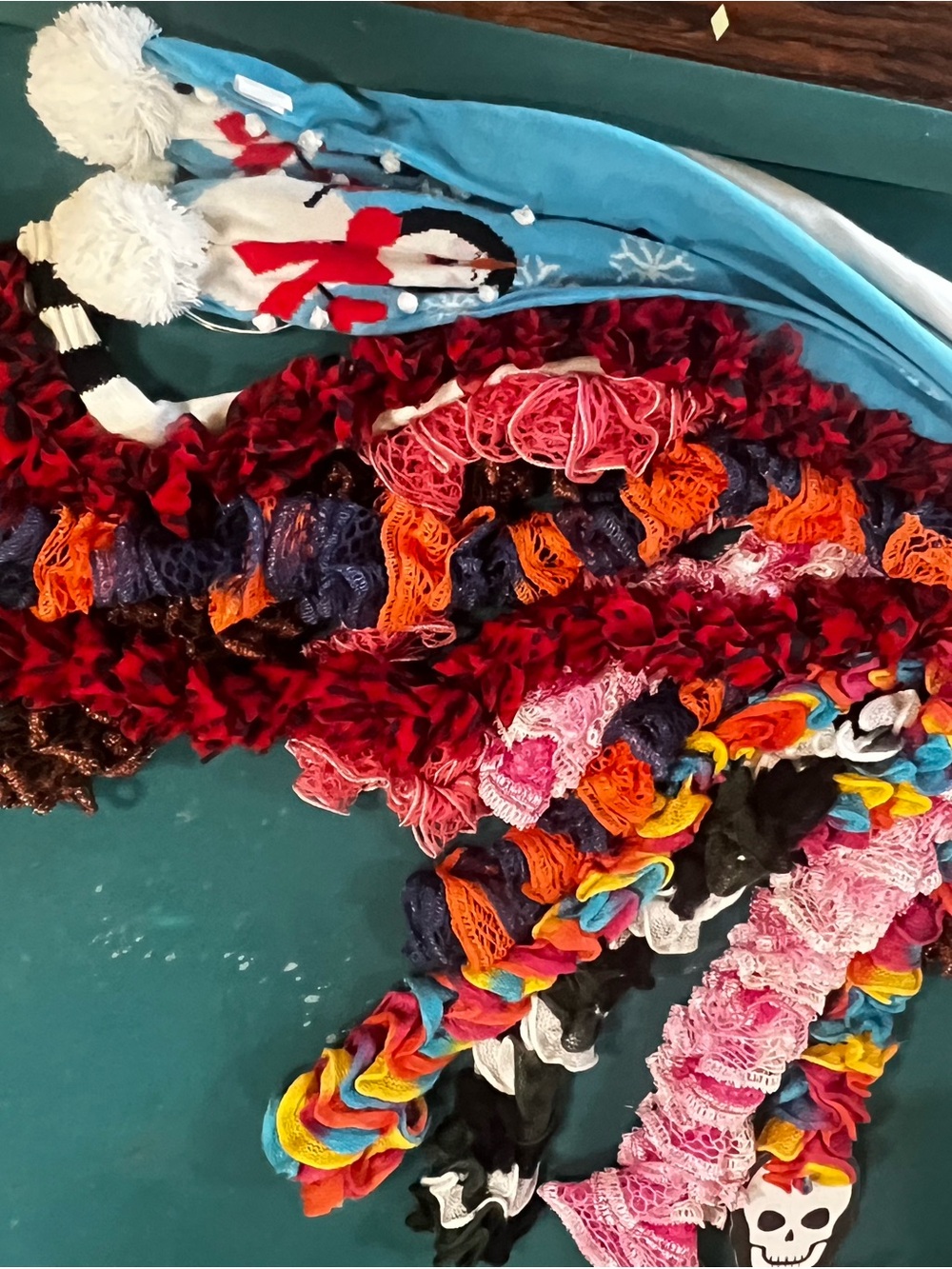 Lot of 10 Colorful Ruffle Scarves - Multicolor